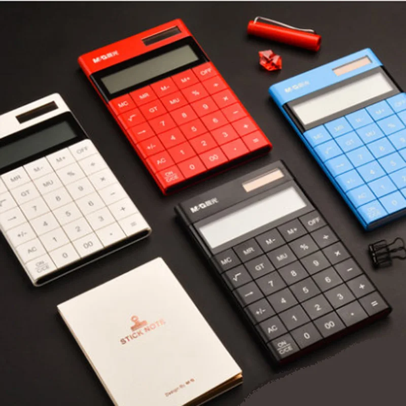 

Ultrathin 12 Digit Large Screen Solar Power Calculator Transparent Key Solar Power Laconic Calculator With Solid Delic