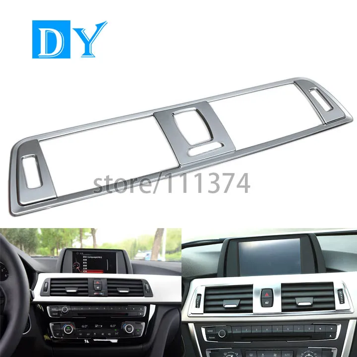

NULLA ABS Center Contral Air Conditioning Outlet Frame Cover Decoration Trim For BMW 3 316li GT 320i F30 Matte Chrome Sticker