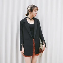 Лидер продаж Для женщин Пиджаки и жакеты Демисезонный Повседневное длинные Для женщин костюмы широкий талией, куртка