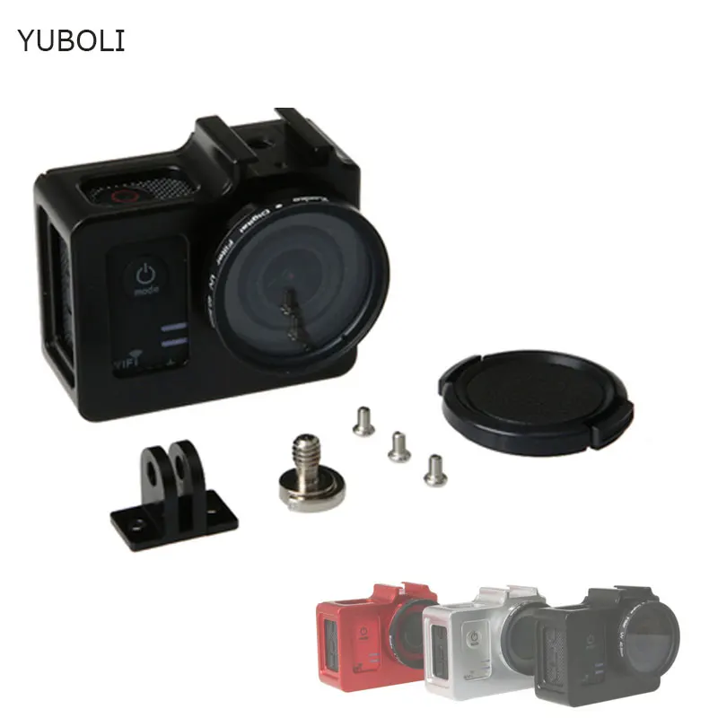 

New SJCAM sj5000 Protective Housing Case Aluminum Alloy cage Metal frame +UV filter for SJCAM SJ5000 WIFI SJ 5000 plus SJ5000X