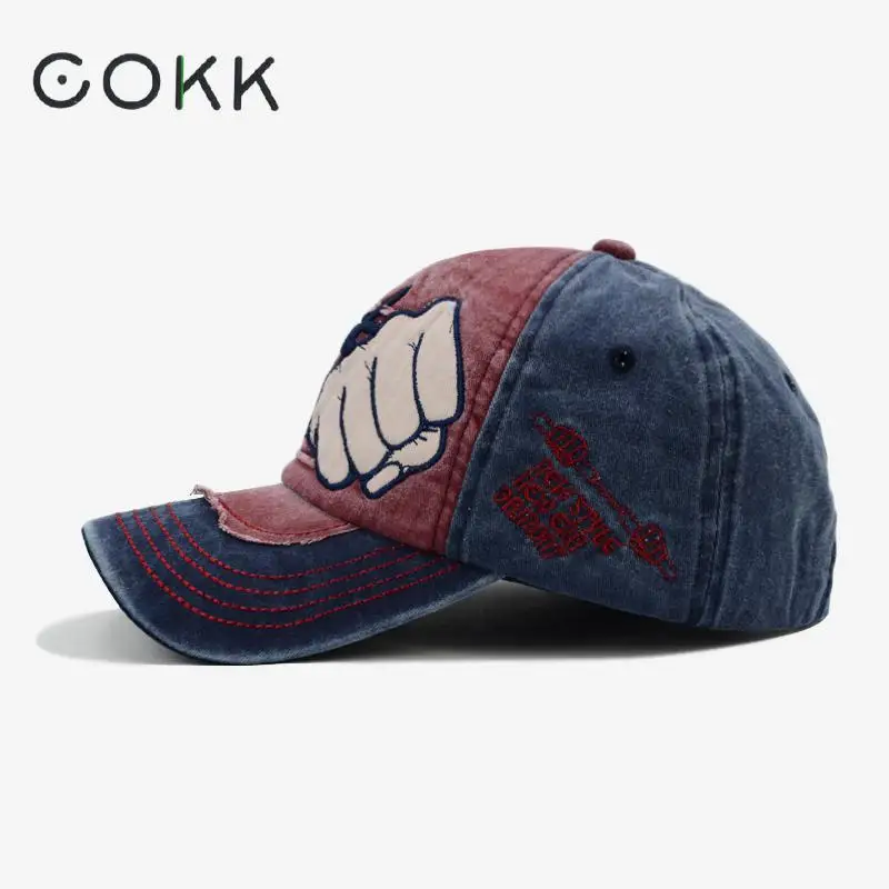 COKK, новинка, мытая хлопковая бейсболка,, Snapback, шапка для мужчин, женщин, пап, шапка с вышивкой, повседневная Кепка, Casquette, хип-хоп кепка, Мужская