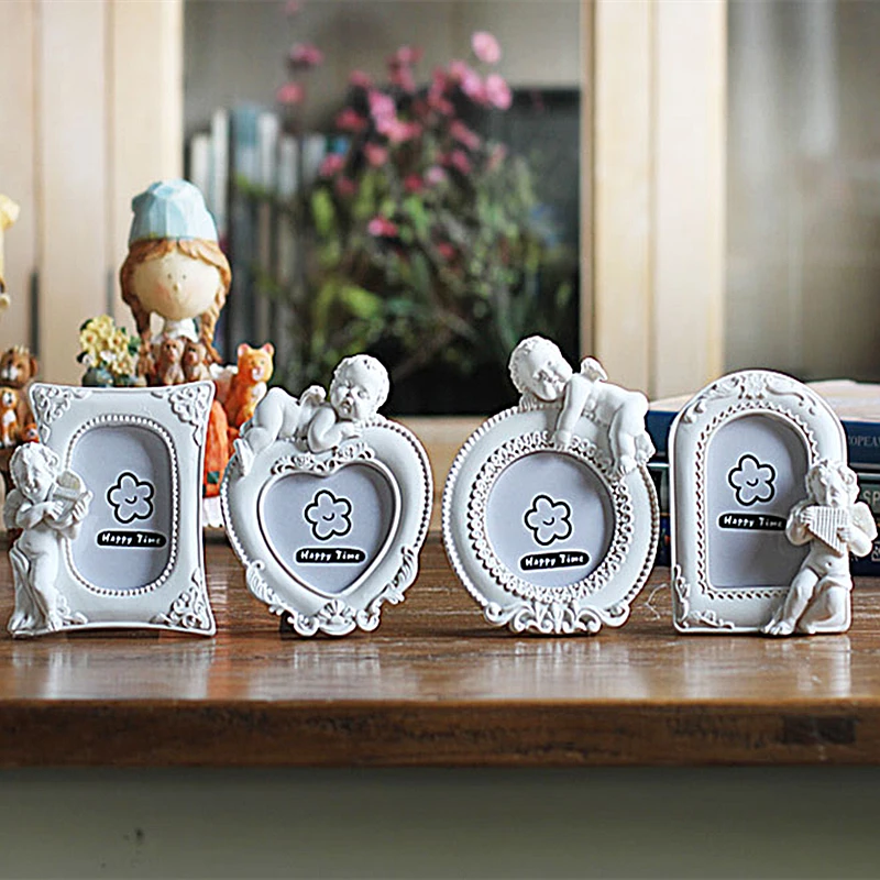 

4 Shapes White Home Decor Photo Frames For Kids,Resin Family Photo Frames For Picture,Lovers Cute Photo Frames,cornice foto