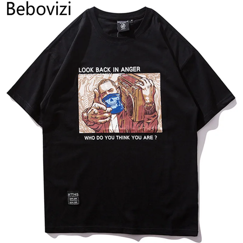 

Bebovizi Summer Oversize T Shirt Men Punk Rock T-Shirts Harajuku Hip Hop Rappers Tshirt Streetwear Short Sleeve Tops & Tees