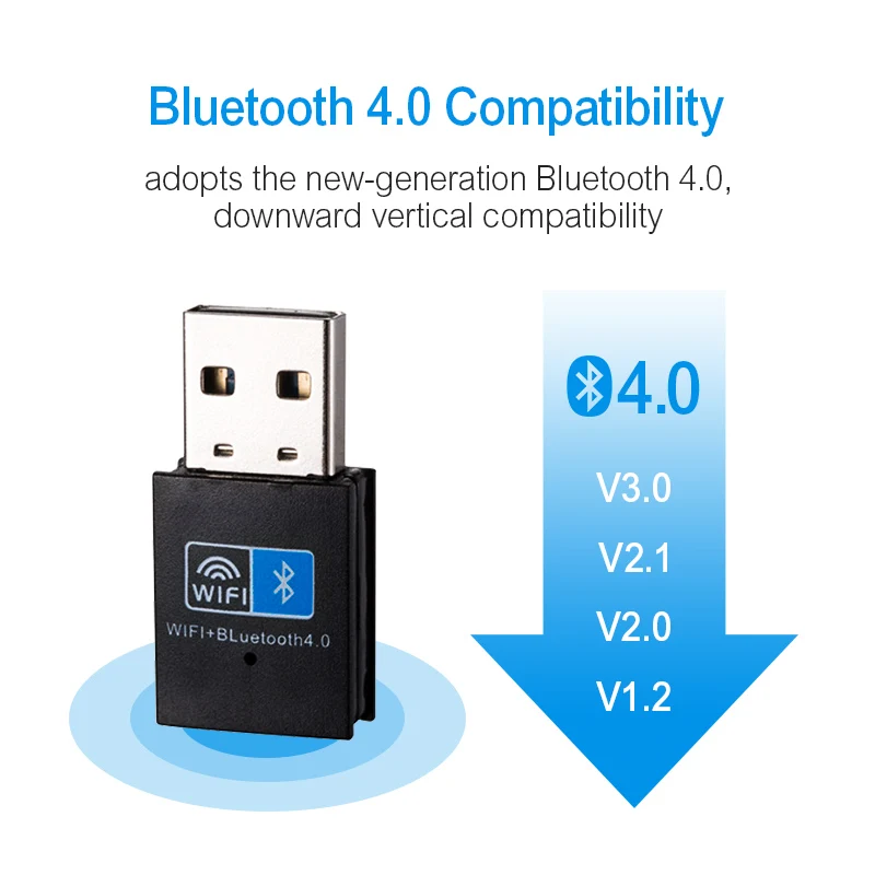 VAORLO беспроводной приемник Bluetooth 4,0 адаптер донгл мини USB Lan адаптер для настольного компьютера Поддержка Windows XP Vista WIN8 10