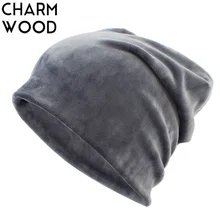 Das Mulheres novas de Veludo Chapéu Morno do Inverno do Beanie Skullies Gorros de Poliéster para Senhoras De Veludo Sólidos Chapéus Gorro Deixar Cair O Transporte