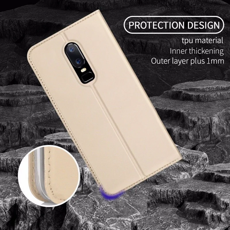 الأزياء المغناطيسي الجهد محفظة قلابة جراب هاتف ل One Plus 6T 6 5 5 T بو حافظة بطاقات جلدية موقف غطاء ل Oneplus 6T 6 7 برو