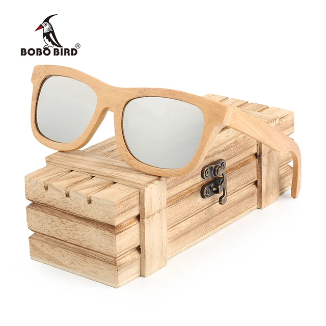 BOBO BIRD Polarized Sunglasses Men Bamboo Frame Glasses Fashion Eyewear With Gift Box oculos de sol masculino BG003