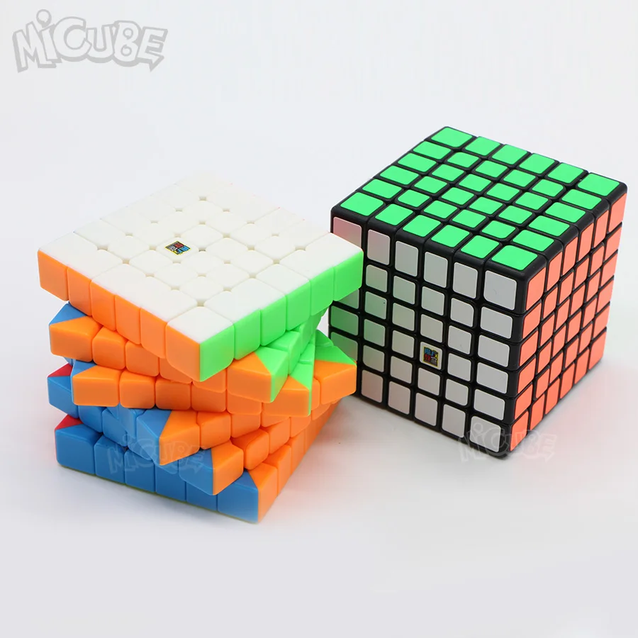 Koop MofangJiaoshi MF6 6x6x6 Cube Speed 6 Lagen Zwarte Stickerloze 68mm Puzzel Kubus Voor Kinderen Beginner 6x6 Cube Onderwijs Toy
