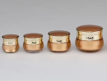 

10g/10ml Golden Glass Jar Empty Cream Jars Cosmetic Packaing Containers Pot With Lid For Hand cream mascara Container 200pcs/lot