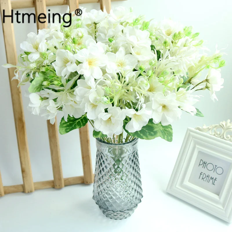 12 Heads Artificial Silk Gardenia Flowers For Wedding Centerpieces