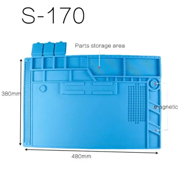 Теплоизоляционный Магнитный силиконовый коврик BGA паяльная станция Платформа ПК компьютер ЖК-экран ремонт стол коврик S-120 до S-180 A2 - Цвет: S-170