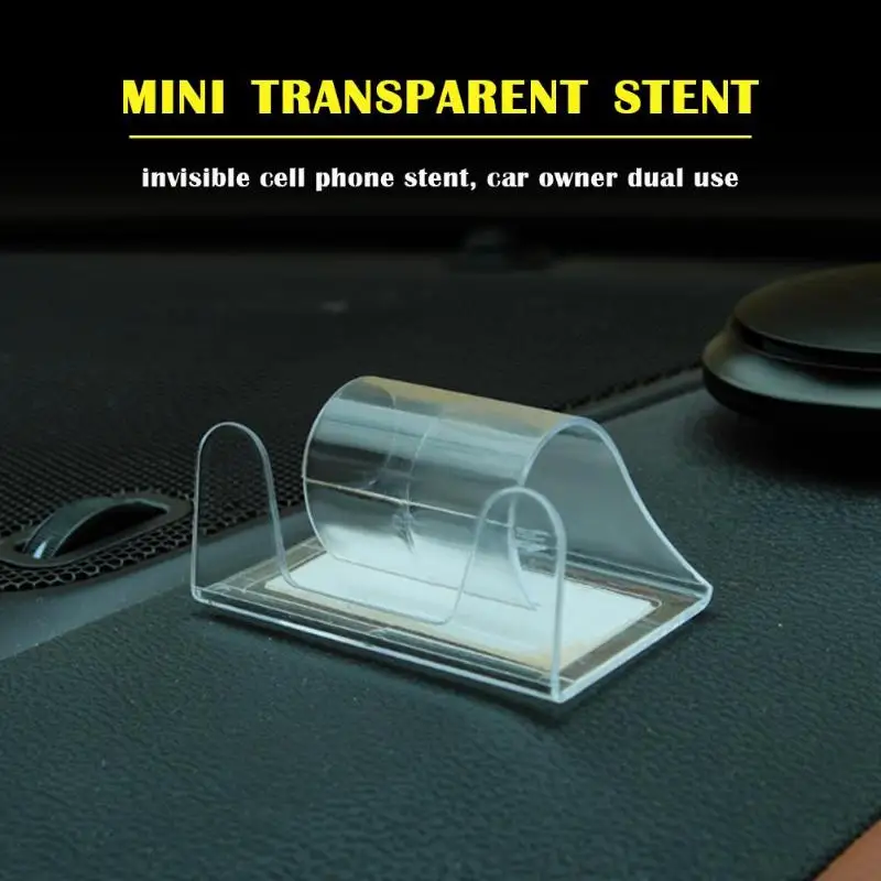 

Mini Transparent Car Phone Holder Dashboard Mobile Phone GPS Mount Stand Support