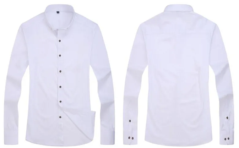 Для мужчин рубашка 100% хлопок с длинным рукавом Плотная цвет Брендовое платье Размеры s, m, en M7105 s m L XL XXL 4XL