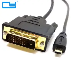 Высокоскоростной кабель HDMI-Micro HDMI/DVI-D 24 + 1 Pin адаптер Кабели 3D 1080 P для ЖК-дисплей DVD HDTV Xbox ps3 1 м 3ft 1.8 м 6ft