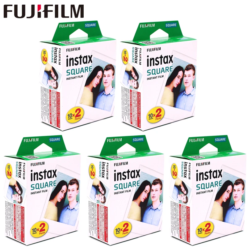 Fujifilm Instax квадратный белый край черный Плёнки Фотобумага (10-100 шт.) для Instax SQ10 SQ6 Фотоаппарат моментальной печати Поделиться SP-3 принтера