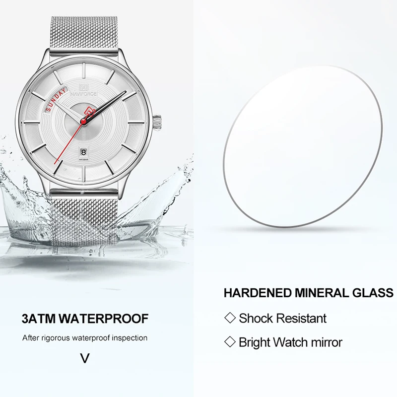 NAVIFORCE лучший бренд класса люкс мужские модные повседневные часы с автоматической сменой даты водонепроницаемые ультра тонкие кварцевые наручные часы Relogio Masculino