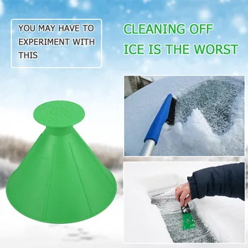 

Removable Cone Shaped Window Windshield Ice Scraper Funnel Car Glass Scraper Ice Snow Shovel Removal Tools