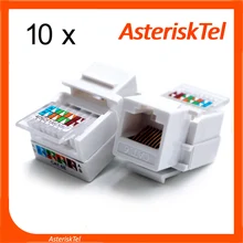 10 единиц-Cat6 Keystone разъем для стены, RJ45 Модуль, Cat6 Сетевой соединитель Keystone Jack, не требуется Дырокол вниз инструмент