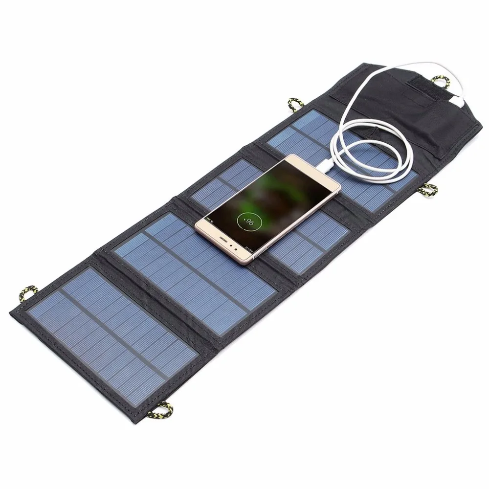 

LESHP 5V 7W Folding Solar Power Panel USB Travel Camping Portable Battery Charger For Cellphone MP3 Tablet Phone Power Bank