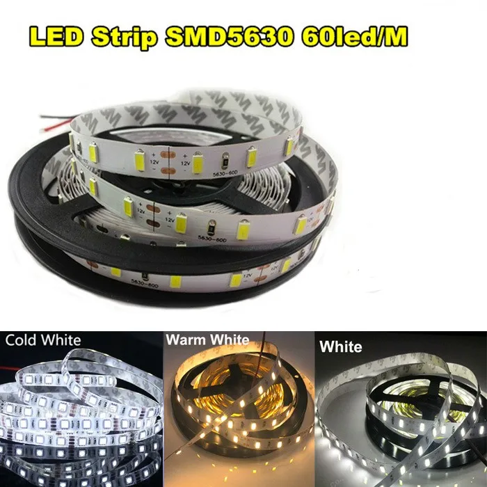 200 м Высокое Мощность RGB/белый 5630 SMD led ленты Клейкие ленты свет веревочки 5 м DC12V LED Клейкие ленты не водонепроницаемый белый гибкие