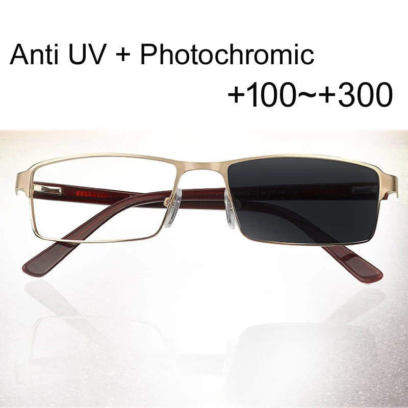 

Anti UV + Photochromic Reader Reading Glasses Sunglasses Men Eyewear Hyperopia Presbyopia Oculos with diopters Presbyopia 2018
