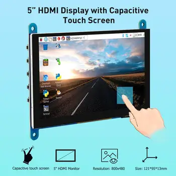 

Elecrow 5 inch Touchscreen Portable Monitor HDMI 800 x 480 Capacitive Touch Screen LCD Displays Raspberry Pi 4 Display
