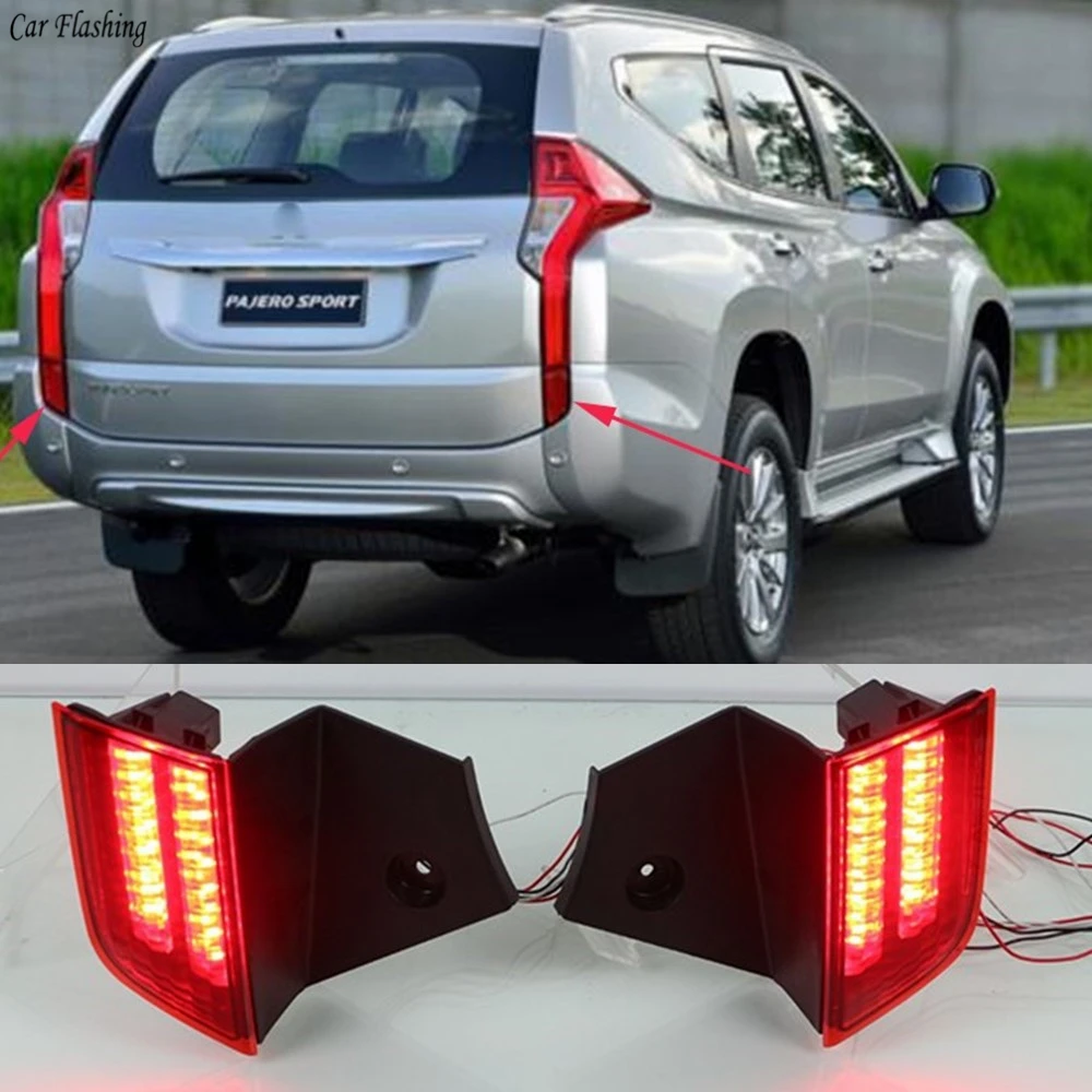 2 шт. отражатель для Mitsubishi Montero Sport 2015 2016 2017 2018 Автомобильный светодиодный задний