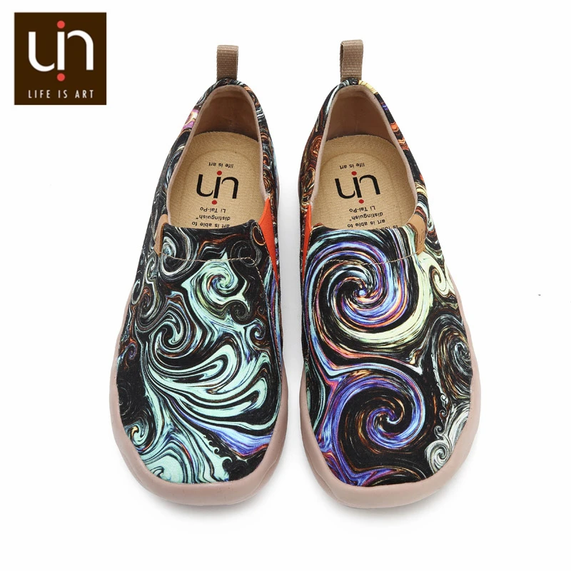 

UIN Starry Night Design Painted Women Canvas Shoes Wide Feet Fashion Travel Loafer Lightweight Casual Shoes Ladies Soft Sneakers