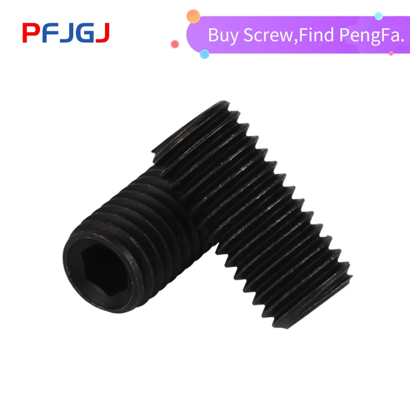 

Peng Fa 5-50Pcs M3 M4 M5 M6 M8 M10 DIN916DIN916 blackened 12.9 grade inner hexagonal headless screw concave tightening screw