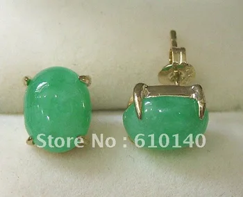 

6 Pair E132-2H natural green plated Stud Earrings