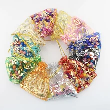 Cheap Online 2017 New Fashion 5000PCs Mix Color Christmas Rose Organza Bags Wedding Gift Pouches Christmas Supplies Jewelry Bags 7cmx9cm Best Offers