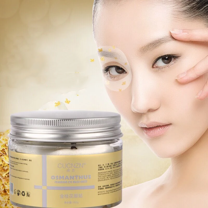 Цена 60 шт. Золото османтуса маска для глаз маска для лица гель сывороточный протеин Уход за лицом сна патчи под глаза удаление темных кругов под г...