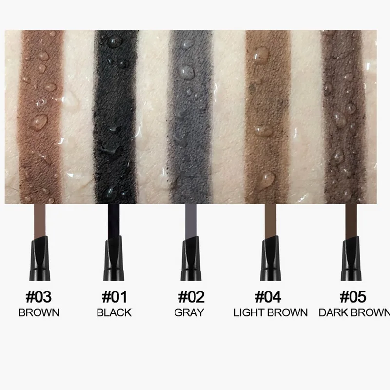 

HANDAIYAN Eyebrow Pencil Waterproof Microblading Pen Crayon Black Gray Brown Automatic Eye Makeup Pencil & Brow Brush