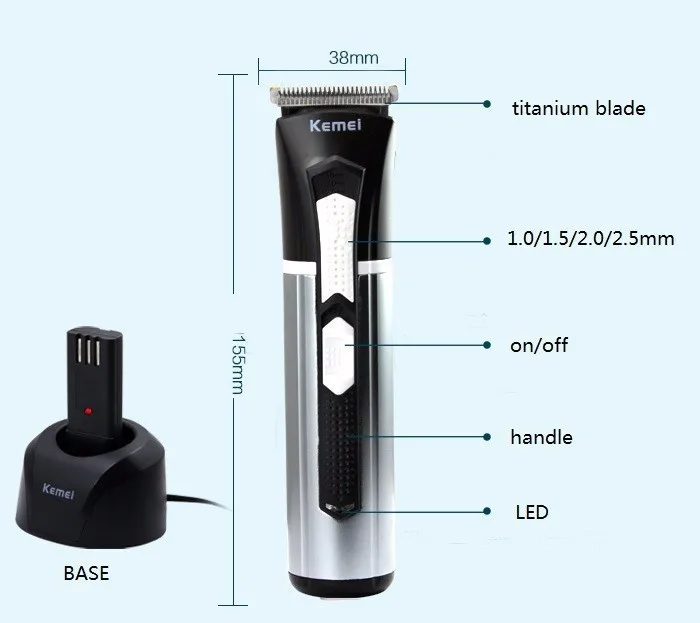 KEMEI 3 в 1 Профессиональный перезаряжаемый электрический триммер для волос, машинка для стрижки волос, профессиональная машинка для стрижки волос для мужчин и детей, KM-3007