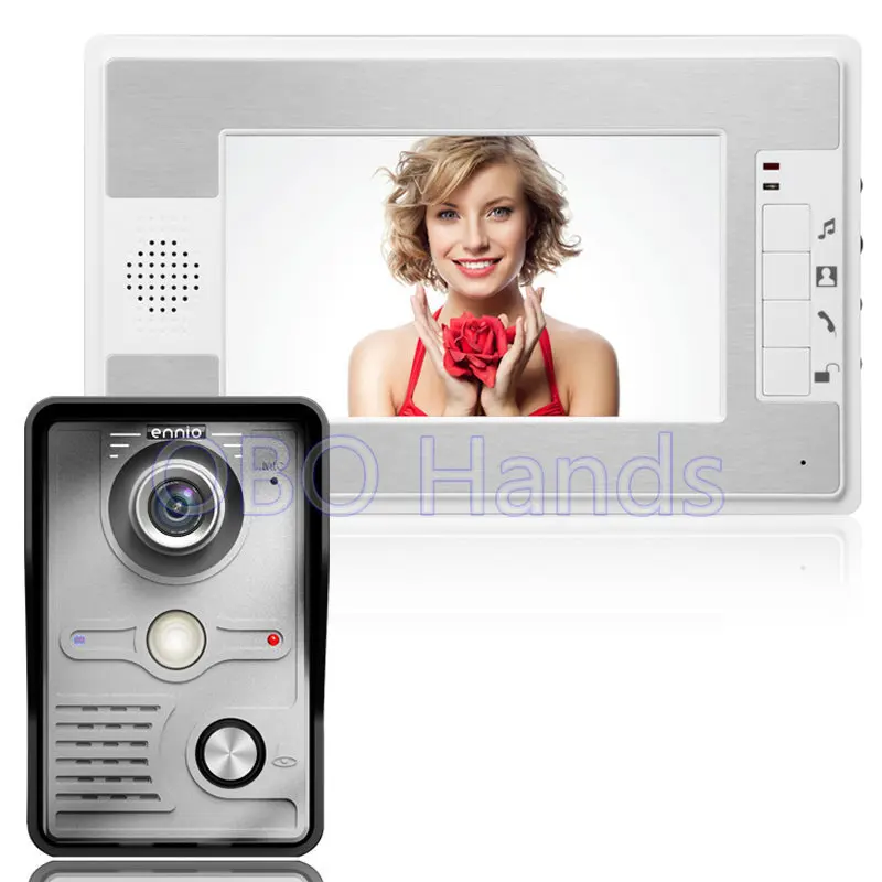 7 TFT Color Video font b door b font phone Intercom Doorbell System Kit IR font