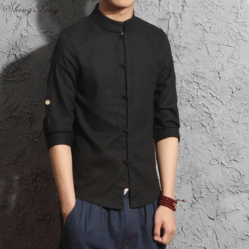 Traditional chinese blouse traditional chinese clothing for men tang suit oriental mens clothing traditional shirt Q019