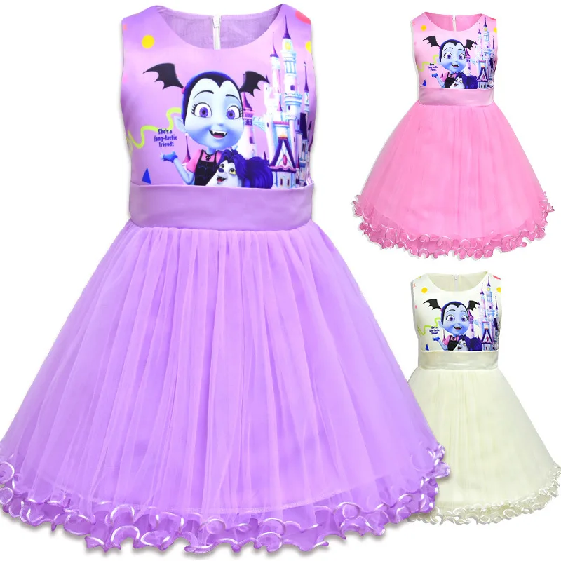 

2019 Vampire Girl Children's Clothing Girls Mesh Princess Dress Party Clothes Girls Thanksgiving Dress Girls Christmas Dress