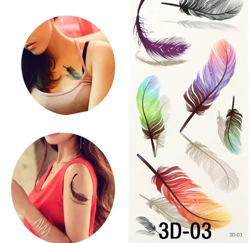 

wholesale Temporary Tattoos Sticker Transfer Tattoos for Body Art Flower 3D Waterproof Temporary Tattoos for Girls Fake Tattoos
