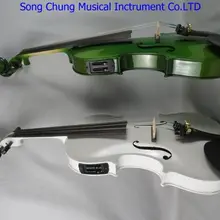 2 шт различных цветов(белый/зеленый) электрическая и акустическая скрипка 4/4#7850