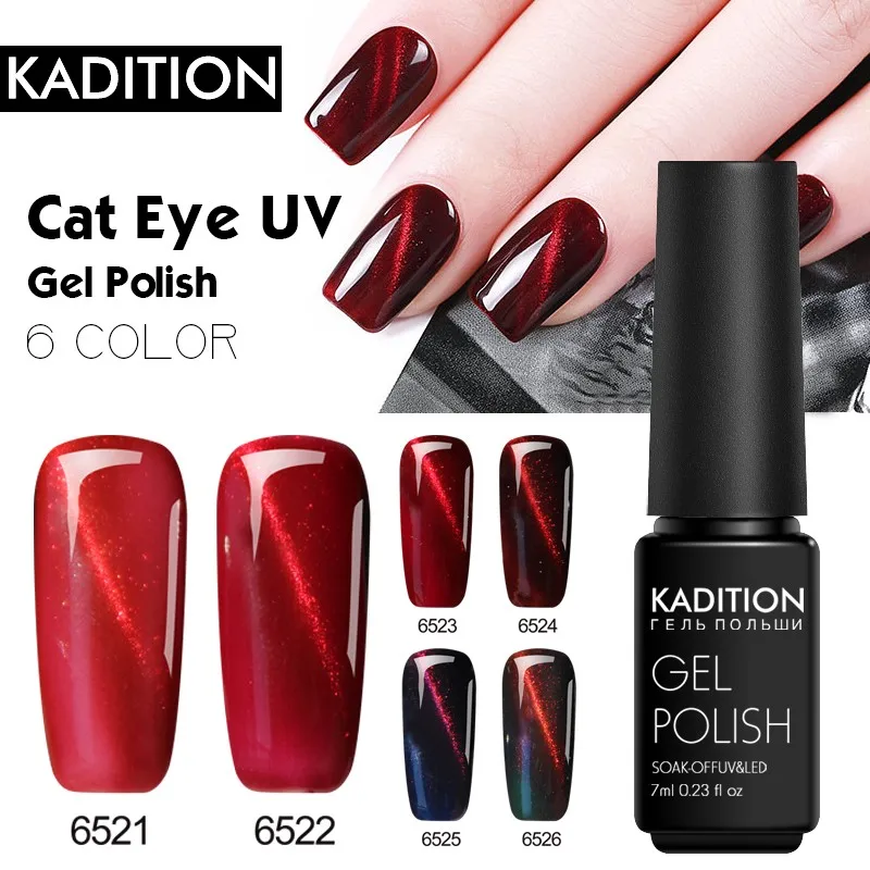 KADITION Pretty Red Cat Eye Гелевый лак для ногтей Lucky 6 цветов выбор УФ Led Гель-лак стойкий