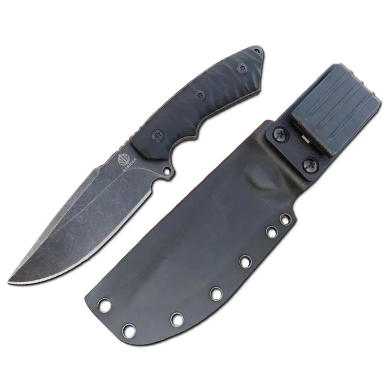 

Mengoing D2 Alloy Steel Survival Fixed Blade Knife 60-62HRC High Performance Knives Retro Stone Wash