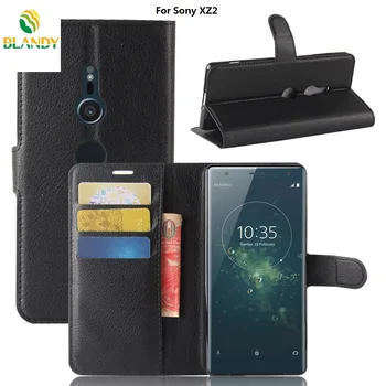 

10pcs/lot For Sony XZ2 compact Lychee Wallet Leather Case Stand Card Holder For Sony XZ2