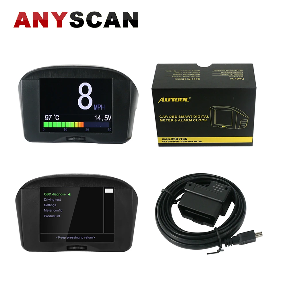 AUTOOL X50 Plus 12 В автомобиль OBD HUD Многофункциональный дисплей с цифровым измерителем