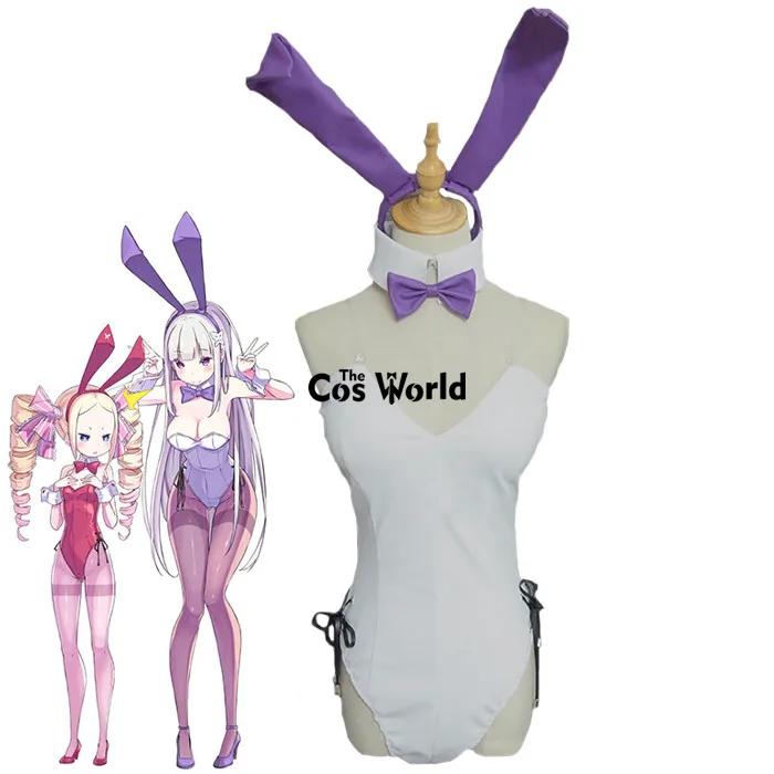 Re Zero Kara Hajimeru Isekai Seikatsu Emilia сексуальный Банни девушка топы платье горничной