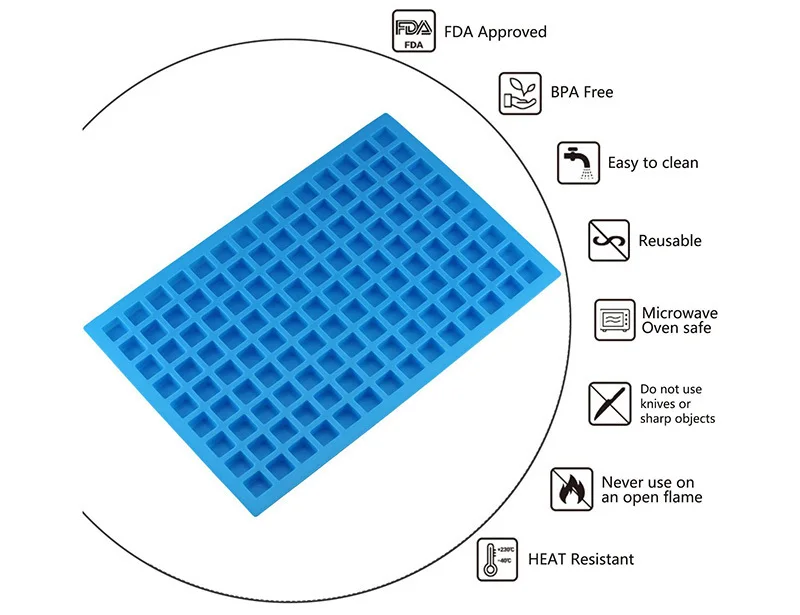 Mujiang 126 полостей квадратный лоток для льда силиконовые формы инструменты для украшения торта для вечеринки шоколадная форма для конфет, желе для выпечки кухни
