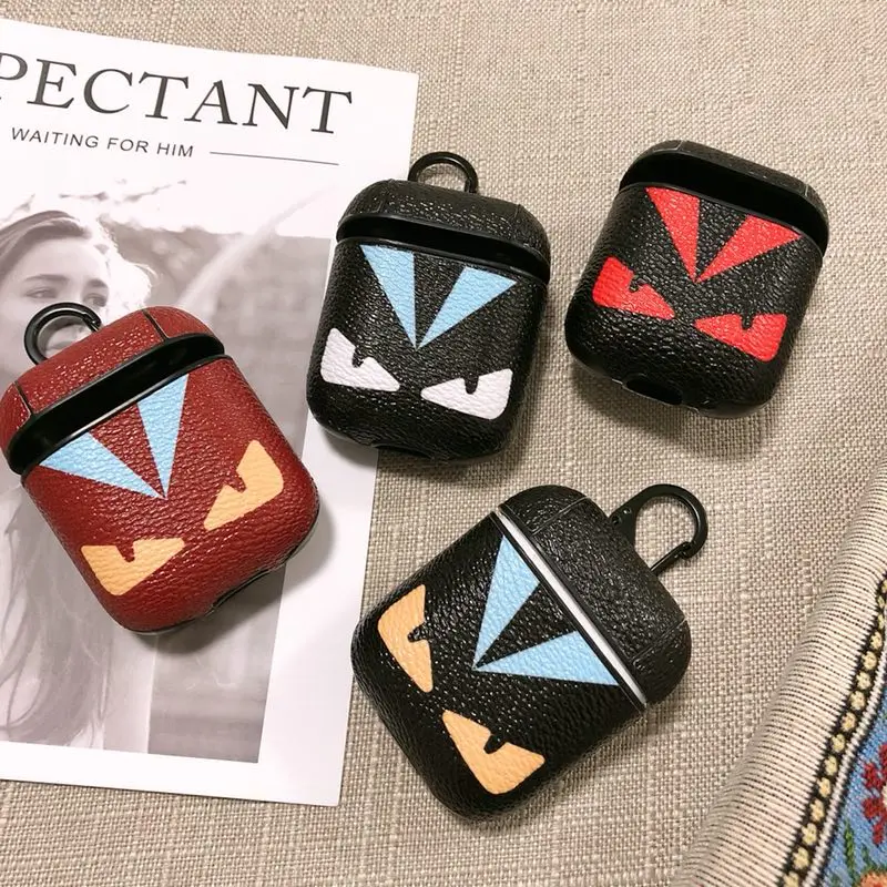 

Luxury brand Devil eyes PU Leather hard case For Airpods Protective Earphone Wireless Bluetooth Headset Accessories fashion Box