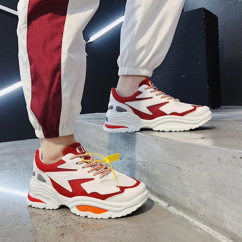 

Bjakin 2019 New Men Sport Running Shoes Red Cushioning Man Sneakers Breathable Walking Jogging Soft Trekking Footwear Cou'p'le