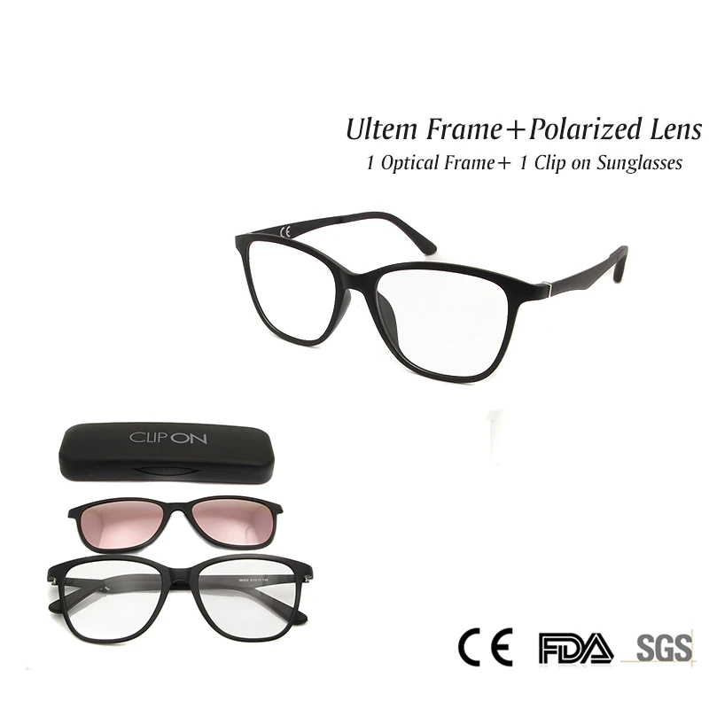 

New Fashion Style Light Weight Magnetic Polarized Clip On Sunglasses For Women Ultem Flexible Glasses Prescription lens Oculos