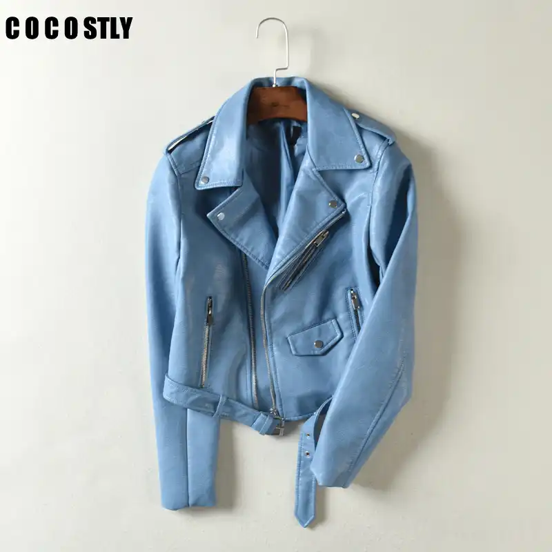 short blue jacket womens