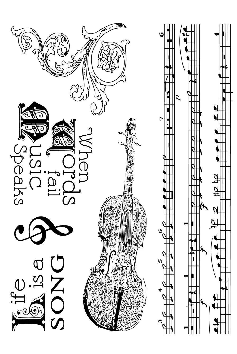 

Music stamp Clear Stamp for Scrapbooking Transparent Silicone Rubber DIY Photo Album Decor PY3